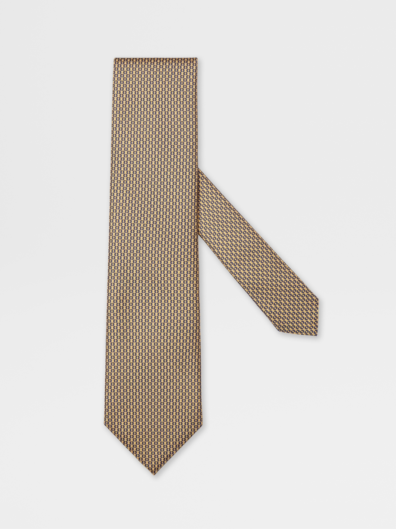 Yellow Printed Silk Tie